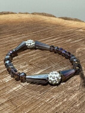 Crystal Accent Purple Stretch Bracelet
